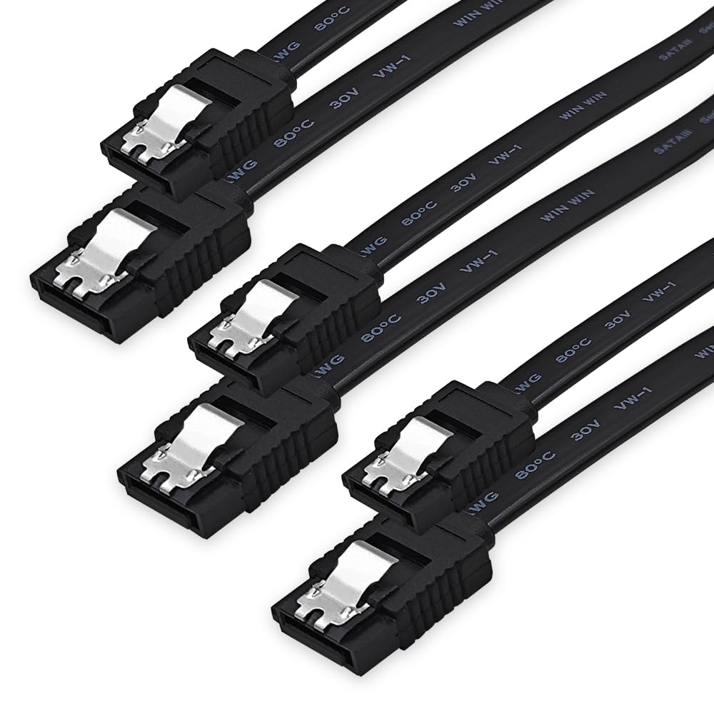 Pack 3 Cables SATA III 18 Pulgadas 6Gbps Negro XANHAM