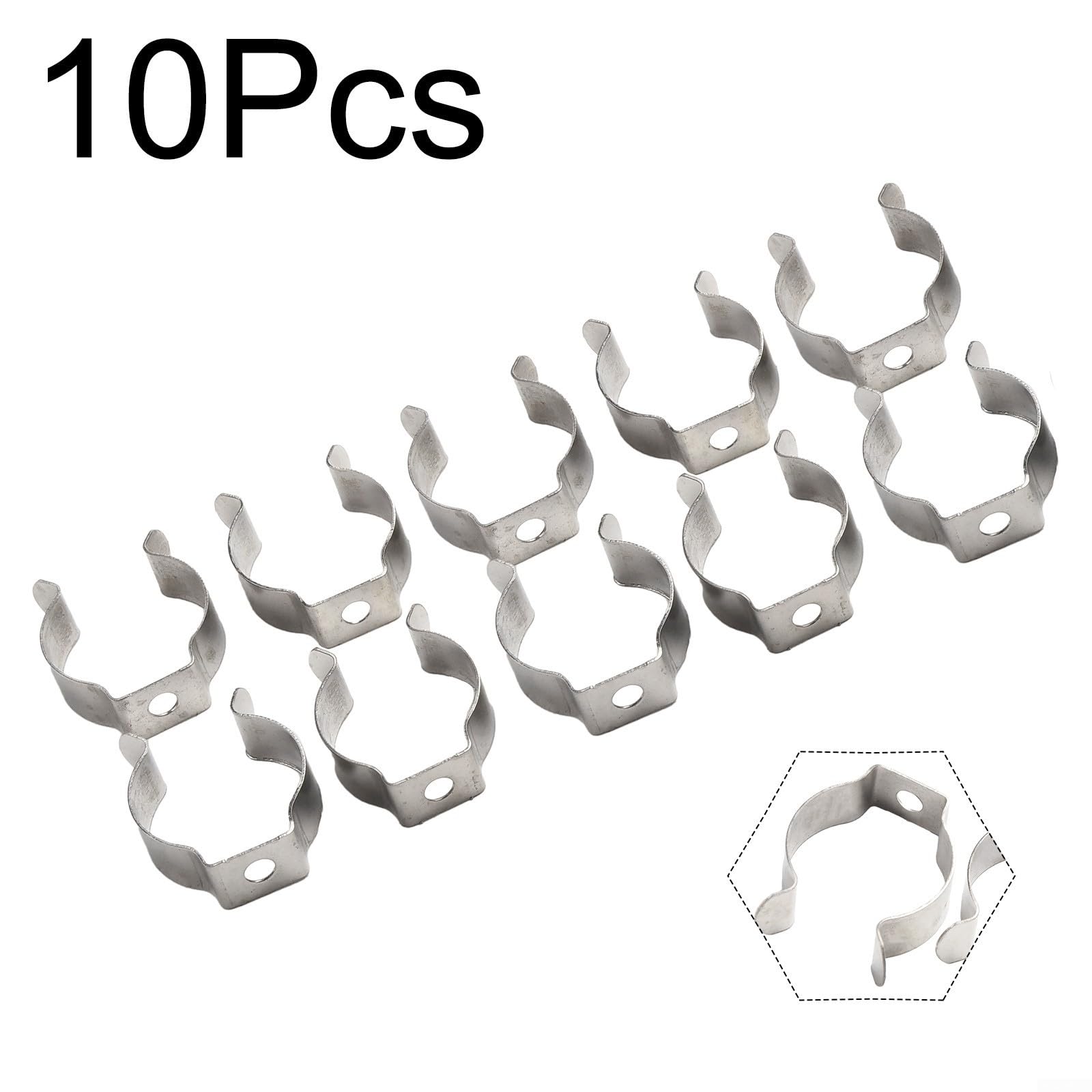 10 Pcs Spring Terry Clips, U Clips Holder Bracket Open Type Spring Steel Tool Clips For Cabinets Courtyards(32mm)