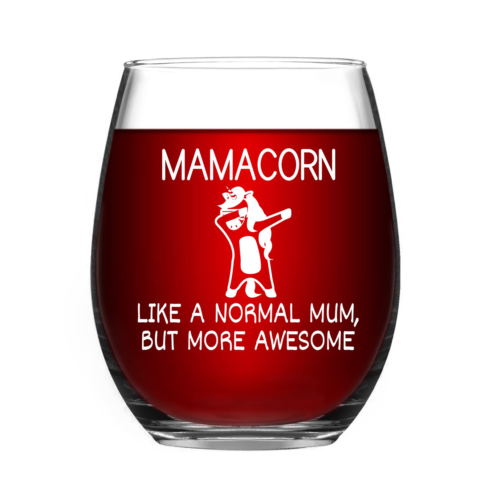 JoymakingAuntie Gifts - AUNTICORN Like A Normal Aunt, BUT More Awesome Wine Glass, Birthday Mothers Day Gifts for Auntie from Niece and Nephew, Best Auntie Gifts, 15oz
