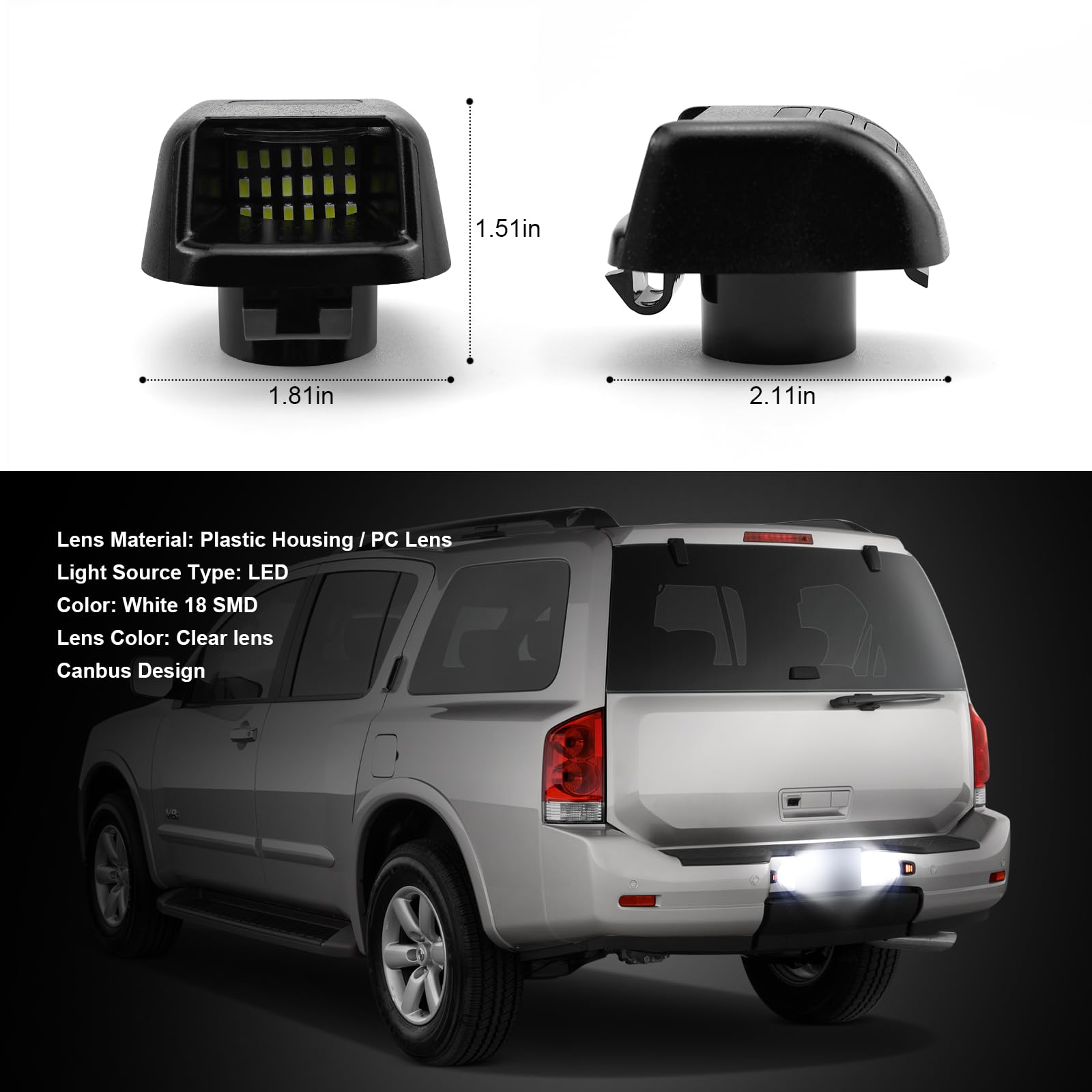 LED License Plate Light OLED Neon Tube Tag Lamp Assembly Fit for