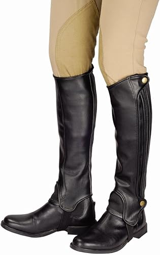 TuffRider Grippy Grain Half Chaps Large Black