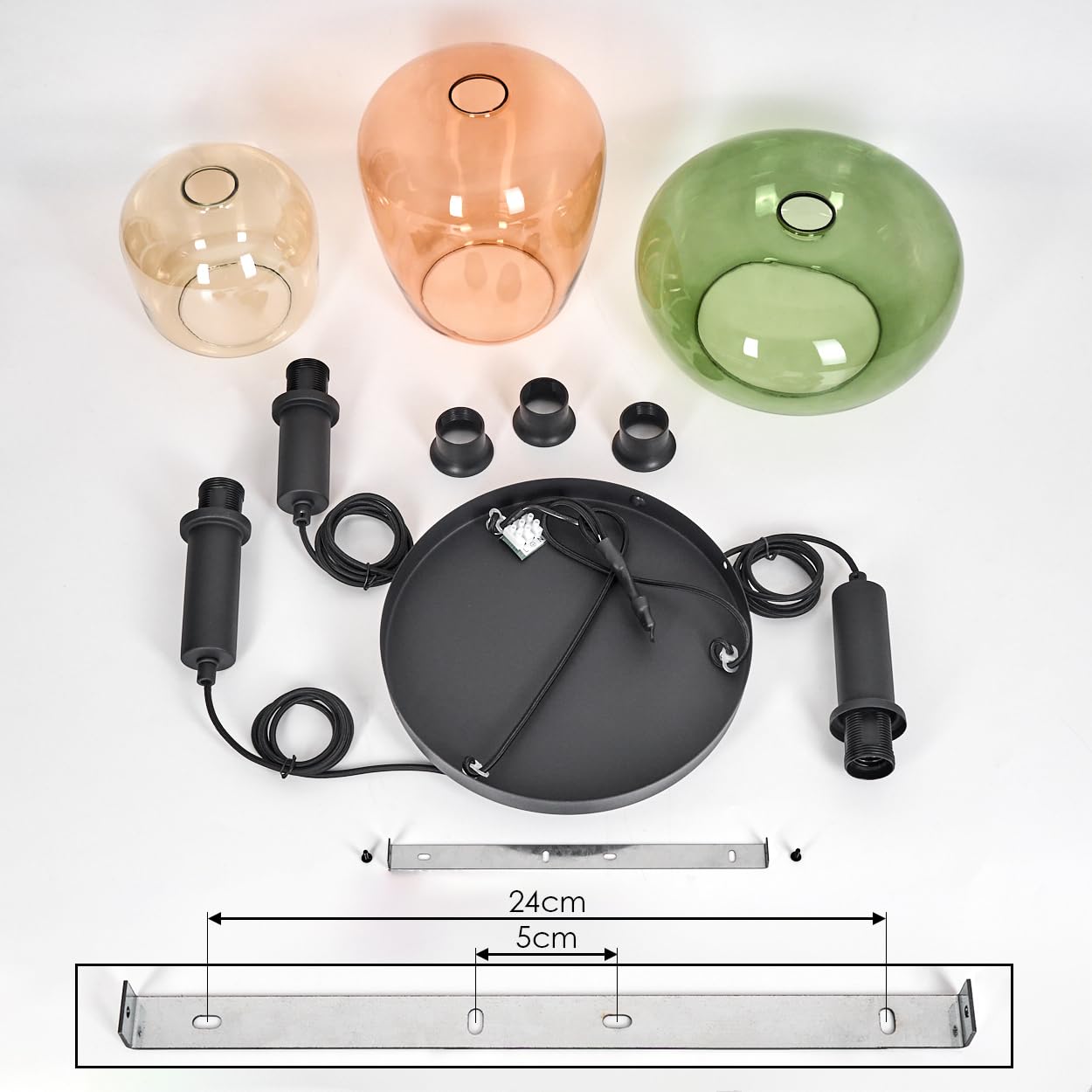 ILONA Suspension Luminaires Lucide Noir, 3 lumières