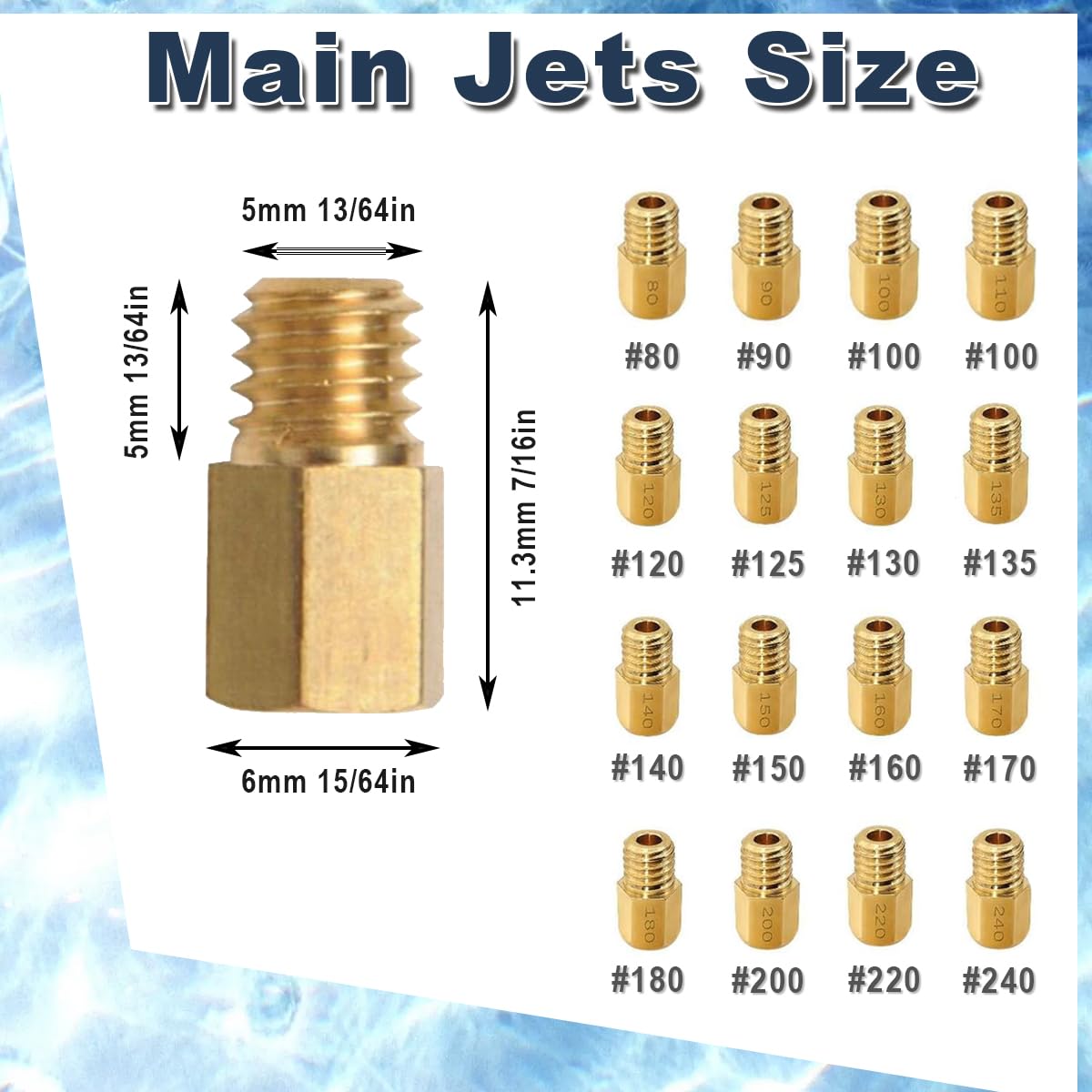 ZAMDOE 30 Pezzi Getto Principale Getto Lento Pilota Kit per Mikuni VM TM TMX VM22/210 VM28/486 VM4/042 per Honda CR125R per Suzuki DR-Z125 per Suzuki RM125 per Husqvarna per 2 Tempi ECC