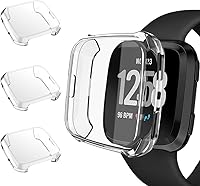 Vista 1 de Paquete de 3 protectores de pantalla compatibles con Fitbit Versa, ultra delgado, suave, funda completa para Fitbit Versa