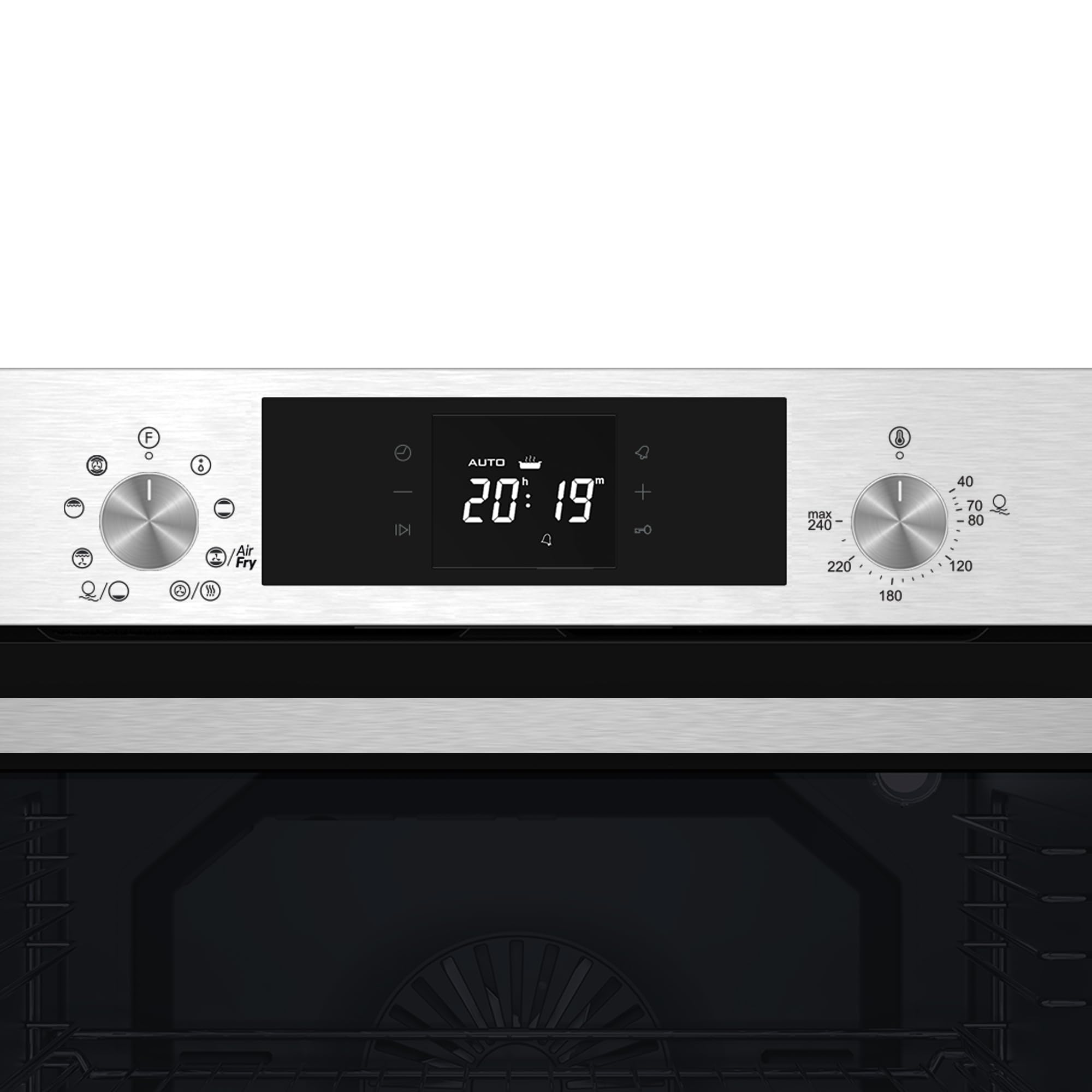 Cata Horno Multifunción MDS 8008 X AIR FRYER con 8 Funciones. Display Digital. Función Air Fry. Limpieza AquaSmart. Iluminación Interior. Capacidad 80 L. Acabado en Cristal Negro y Acero