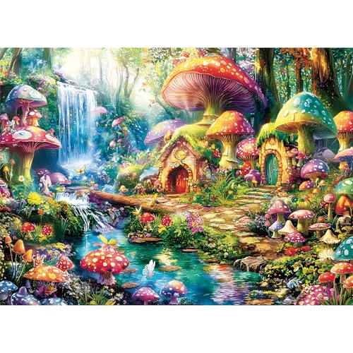 300 Piece Puzzles for Adults – Jigsaw Puzzle Mushrooms Forest Puzzle for Adults, Kids, and Seniors – Challenging Puzzle Gift for Family Fun, Home Decor & Wall Art, 20.5 x 15 in