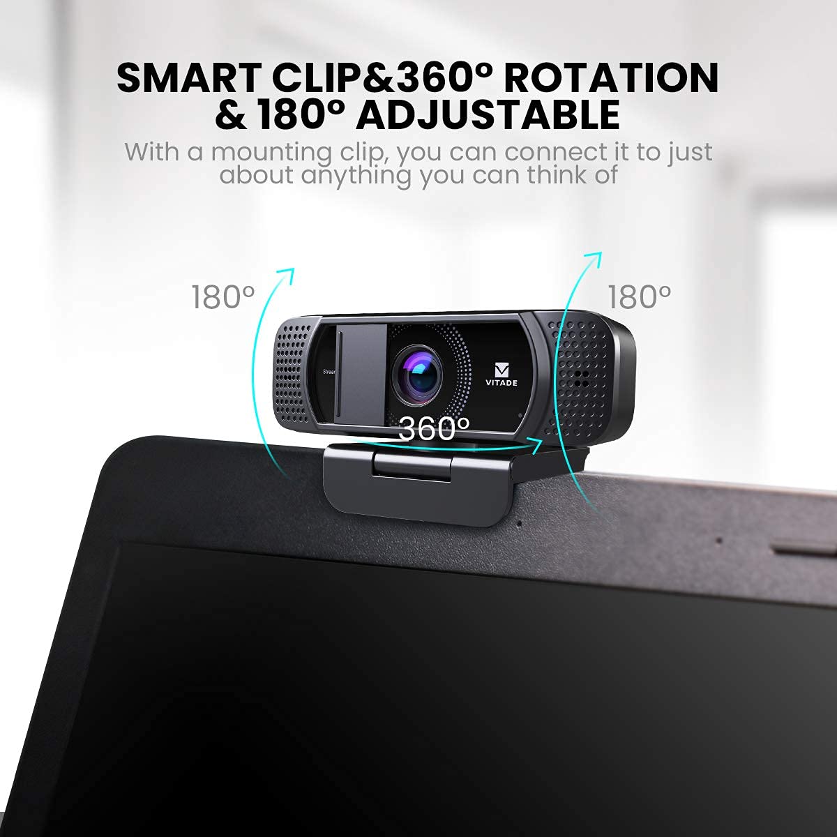 Webcam con copertura per la privacy, webcam HD 1080p, correzione della luce, plug and play, webcam per streaming di conferenze di gioco, per Mac, Windows, PC, computer portatile