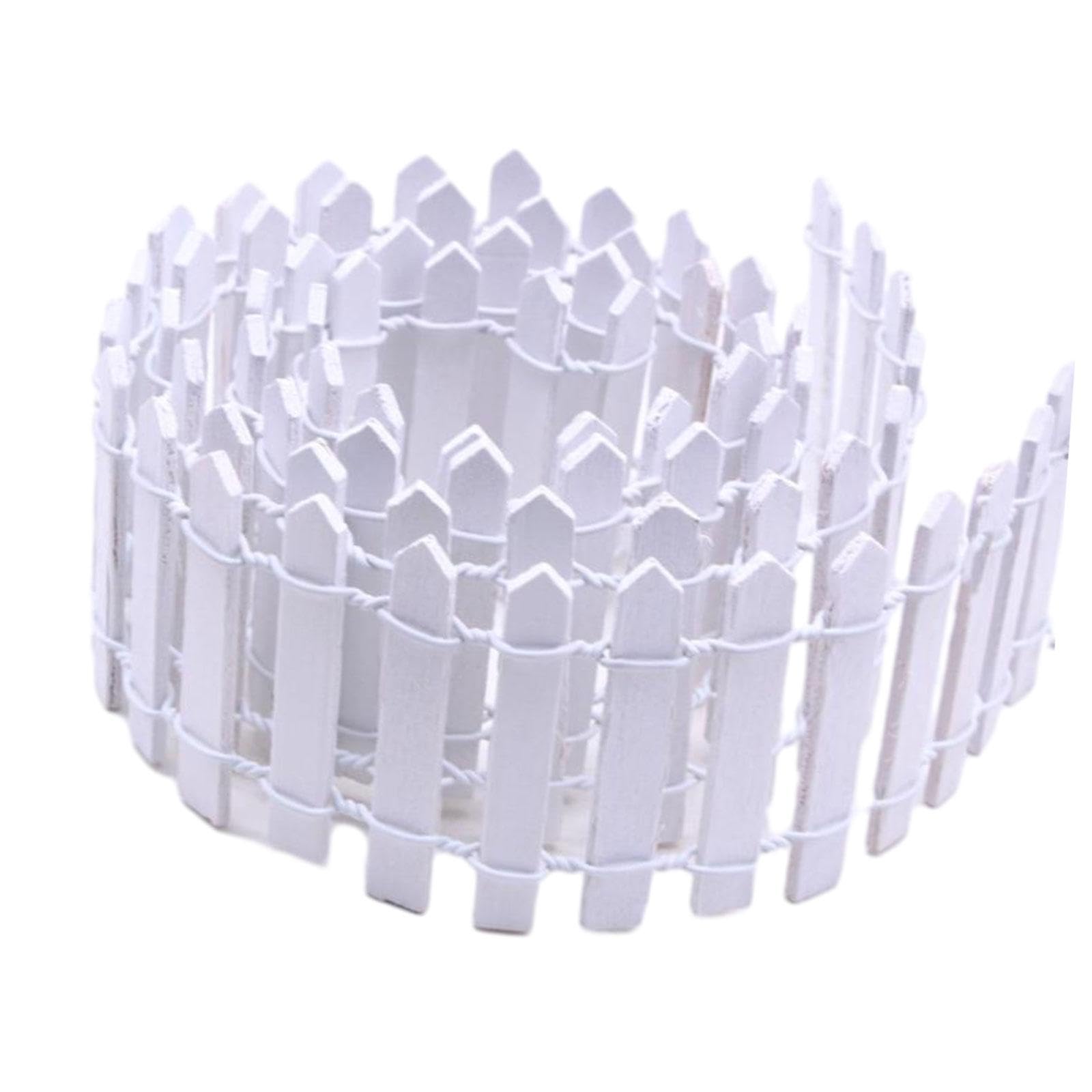 3xMiniature Fairy Garden Fence 90x5cm for Dollhouses Fairy Gardens Accessories White-image-21