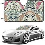 サンシェード 車 フロント 図案化したカーネーション ピンク 車用サンシェード 折りたたみ カーサンシェード UVカット 日よけ 遮光 遮熱 内装の劣化と擦り傷防止 車用フロントカバー 軽量 コンパクト 暑さ対策 取り付け簡単 カー用品 車中泊 プライバシー保護