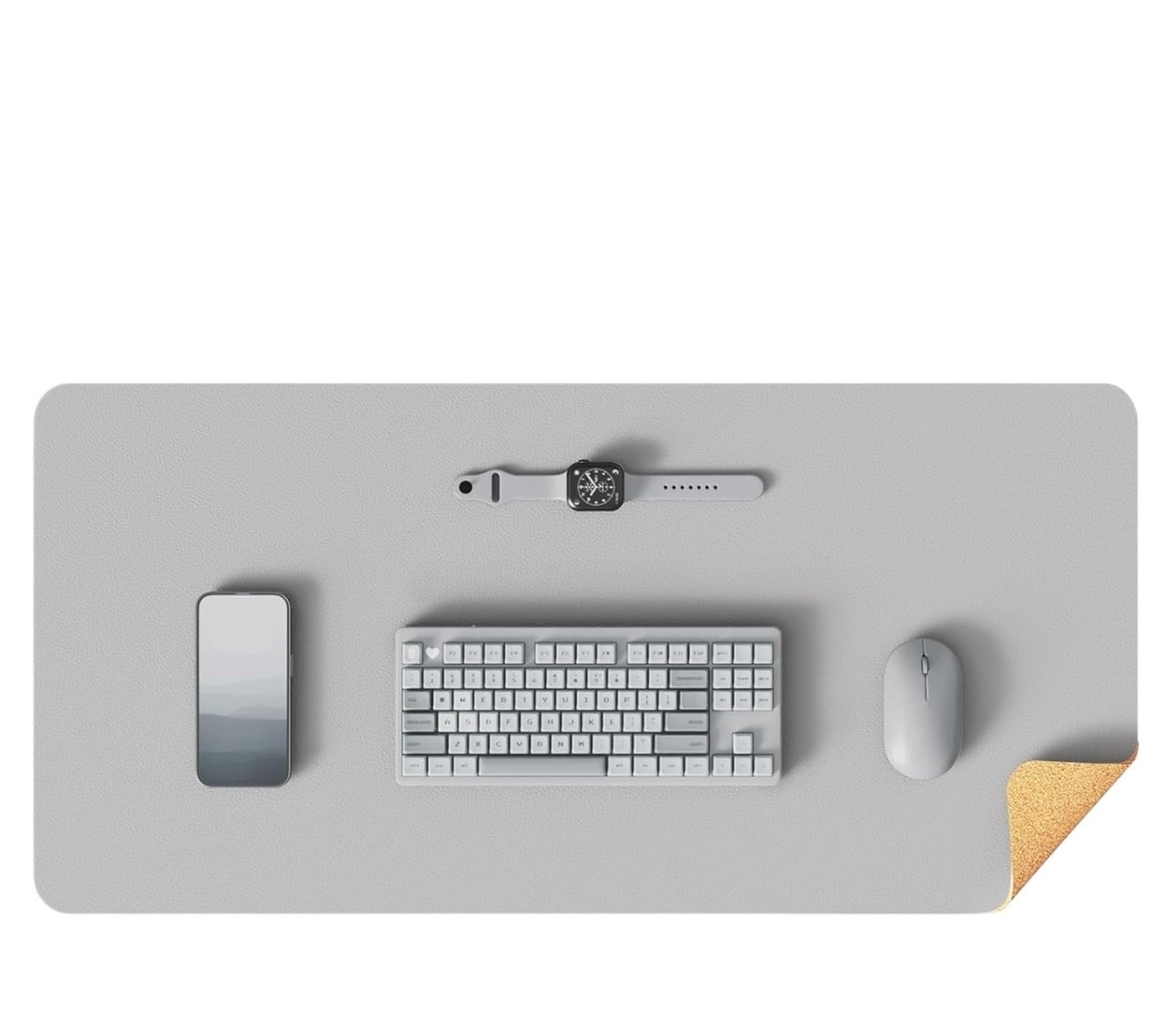 Schreibtischunterlagen Doppelseitige Schreibtischunterlage, Schreibtischmatte aus Leder, Kork FüRs BüRo(Gray,80x40 cm)