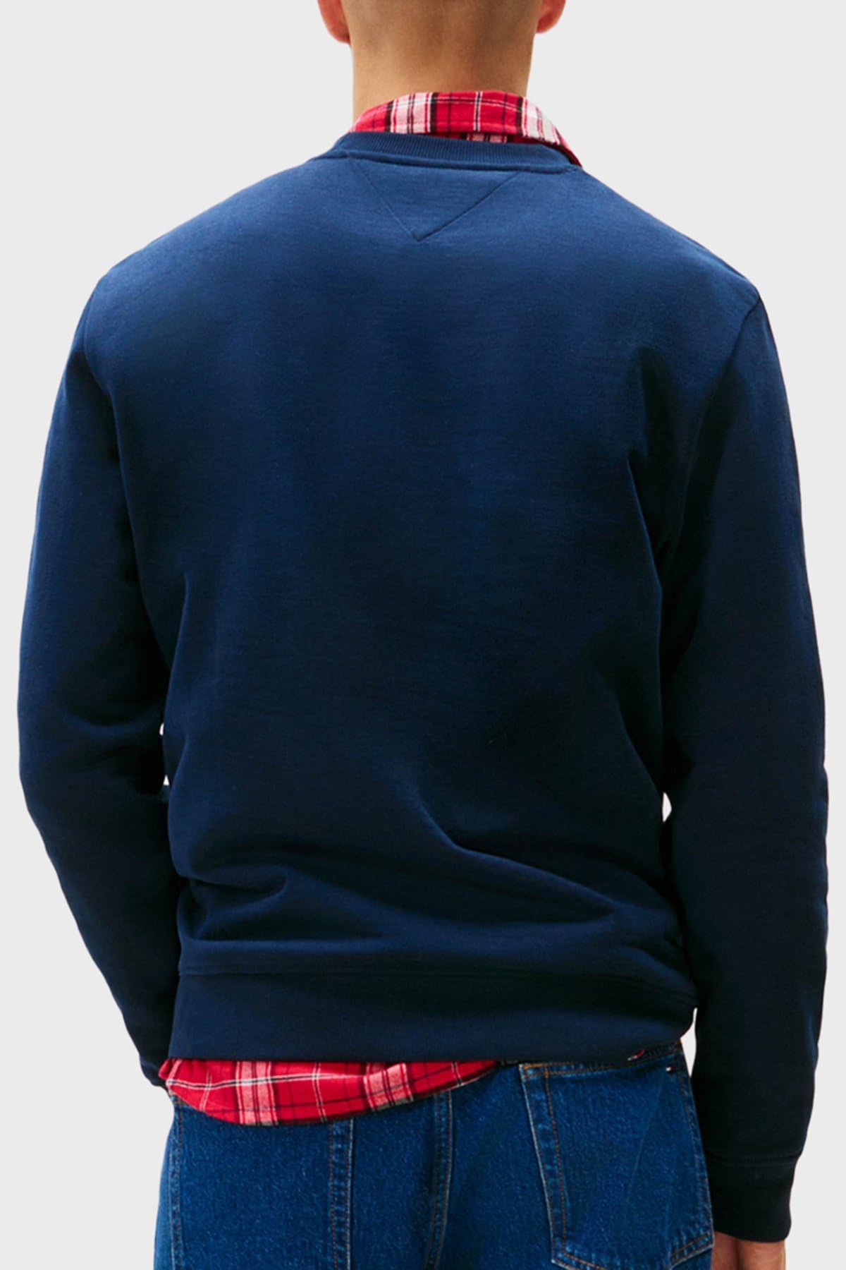 TOMMY JEANS Męski TJM REG RWB FLAG CREW EXT DM0DM22093, niebieski, S, Niebieski (Dark Night Navy), S