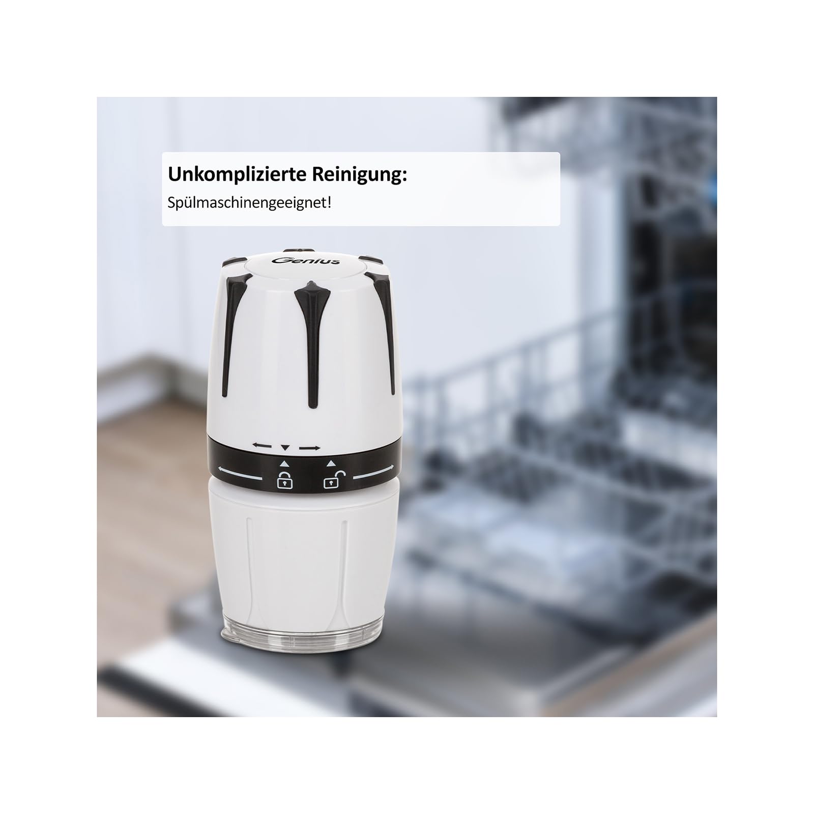 Genius Gewürzmühle Käsereibe Nicer Dicer Maestro mit 3 Größe Klingen 13-tlg. inkl. Knoblauchschneider G10