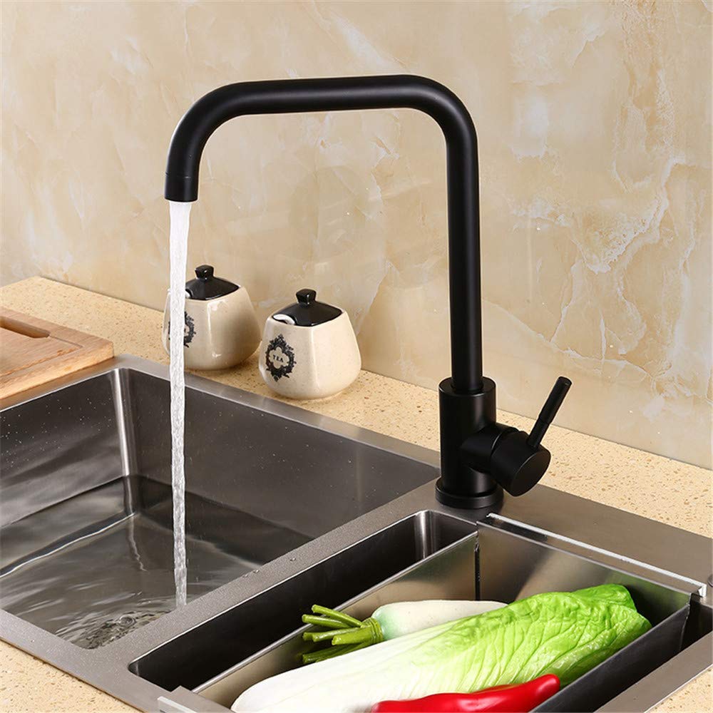 Robinet de cuisine noir rotatif pour simplifier le lavage des légumes dans le bassin