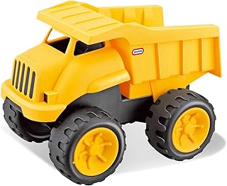 TOYVENTURES Huge Size Push and Go Construction Vehicle Monster Dump Truck Digger Dumper Bulldozer Excavator Toy (1 Piece, Size Big 11 Inch) (Dump Truck Yellow)