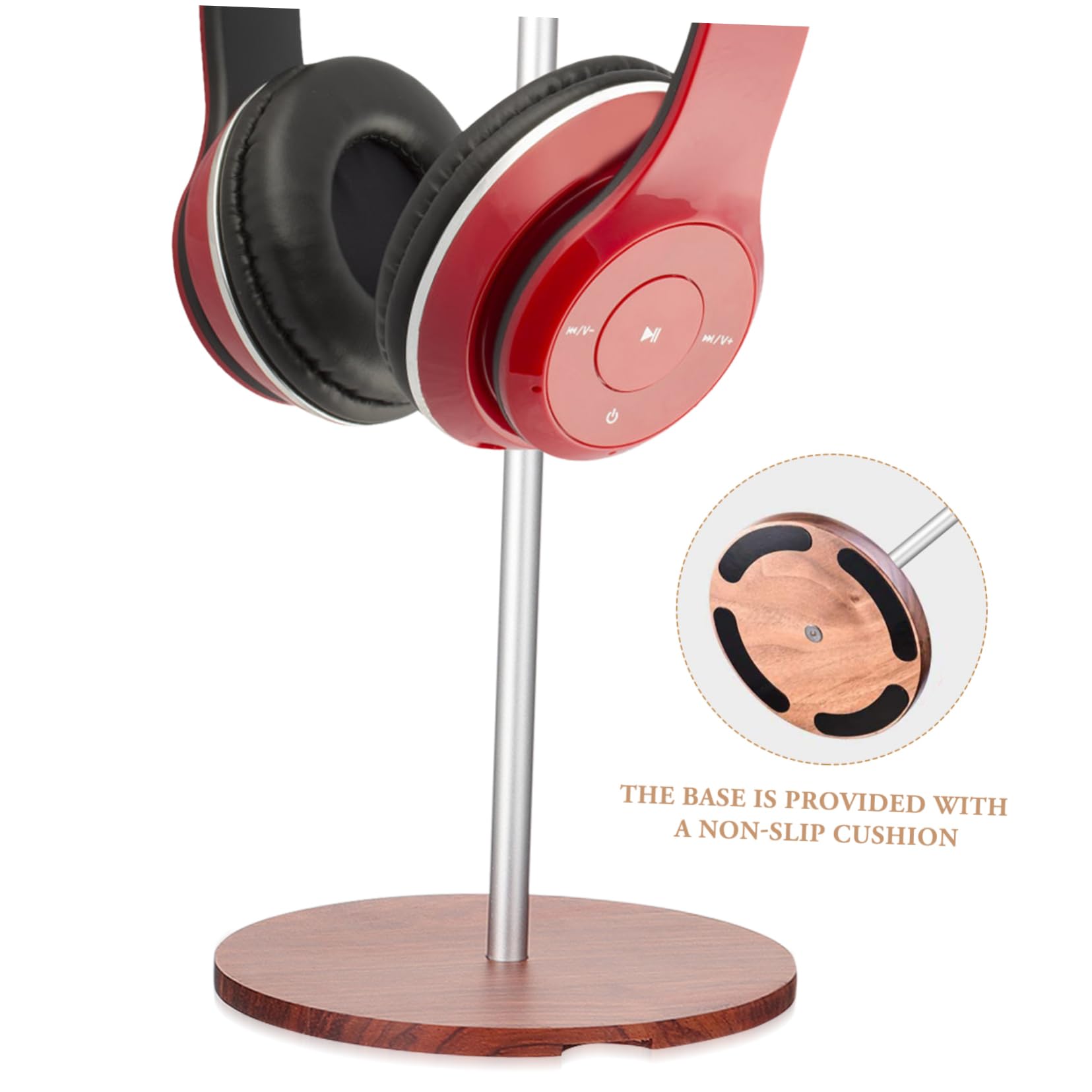 Uonlytech 2pezzi Supporto Per Cuffie Legno Organizzatore Da Scrivania Con Base Antiscivolo Per Cuffie Auricolari e Accessori Design Stabile Per Casa e Ufficio