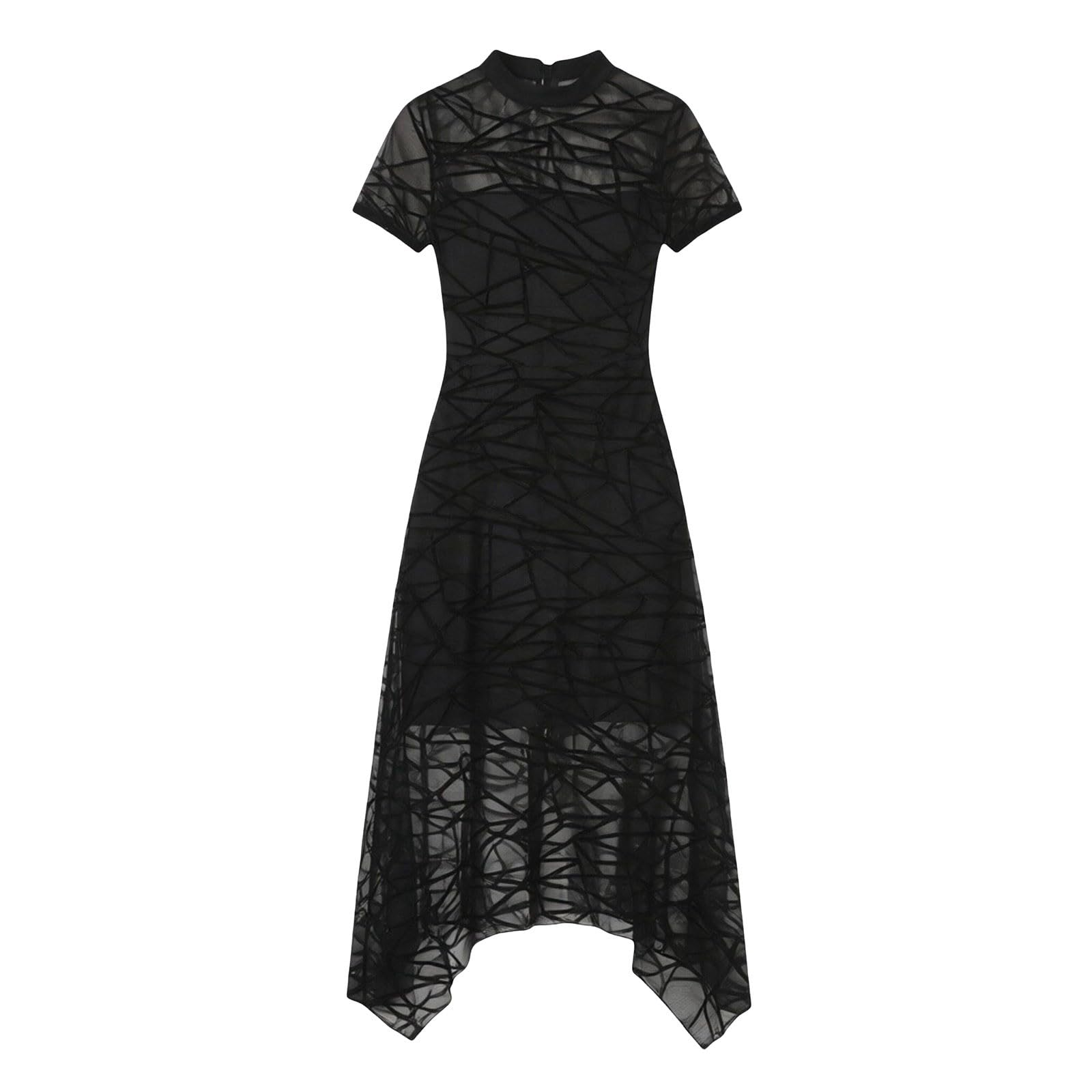 2026 Gothique imprimé Floral Patchwork Double Couche asymétrique décontractée mi-Longue pour Femme décontracté