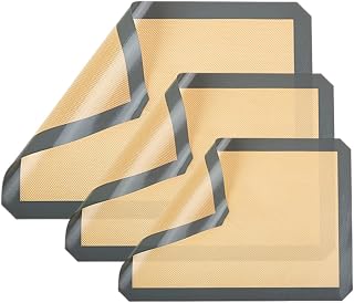 3 Piece Silicone Baking Mats Non Stick Oven Liners for Baking | Reusable Set, High Temperature Resistance, Versatile Use, Safe and Healthy Surface, Bakery and Home Prep