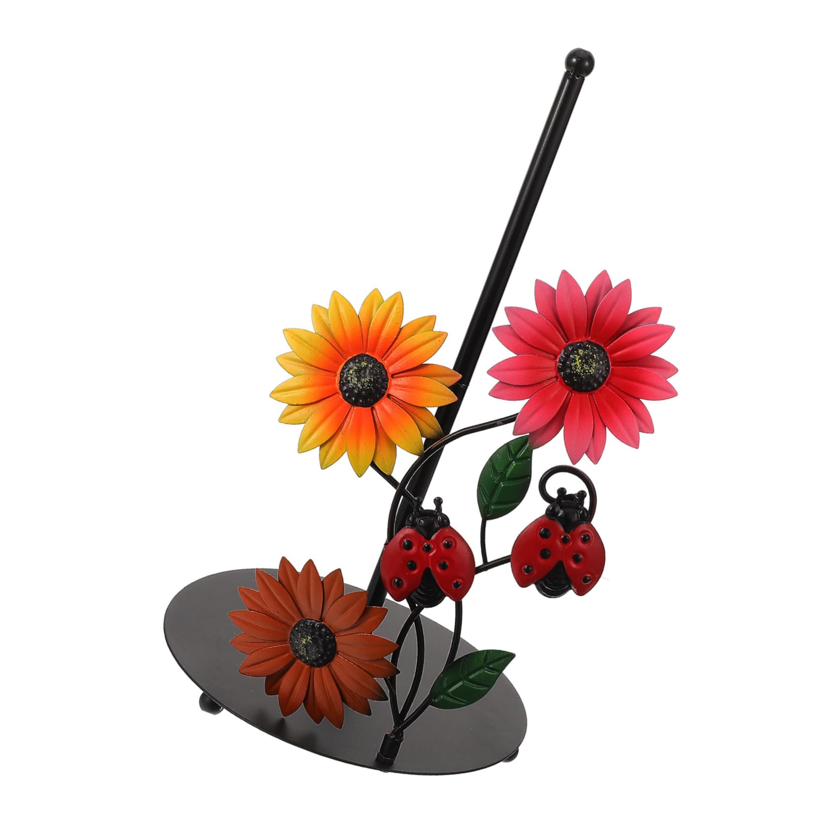 NUOBESTY Porta Rotolo Carta da Cucina in Ferro, Supporto da Appoggio a Girasole, Base Stabile, Decorazione Elegante per Cucina e Soggiorno