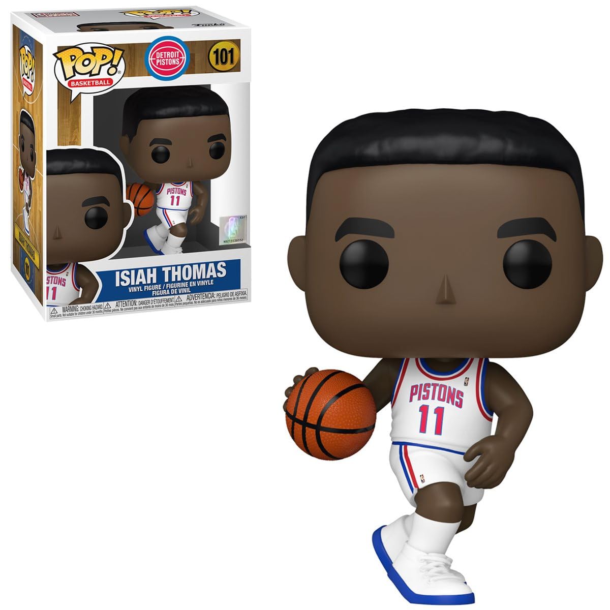 POP NBA: Legends - Isiah Thomas (Pistons Home) Funko Vinyl Figure (Bundled with Compatible Box Protector Case), Multicolore, 9,5 cm