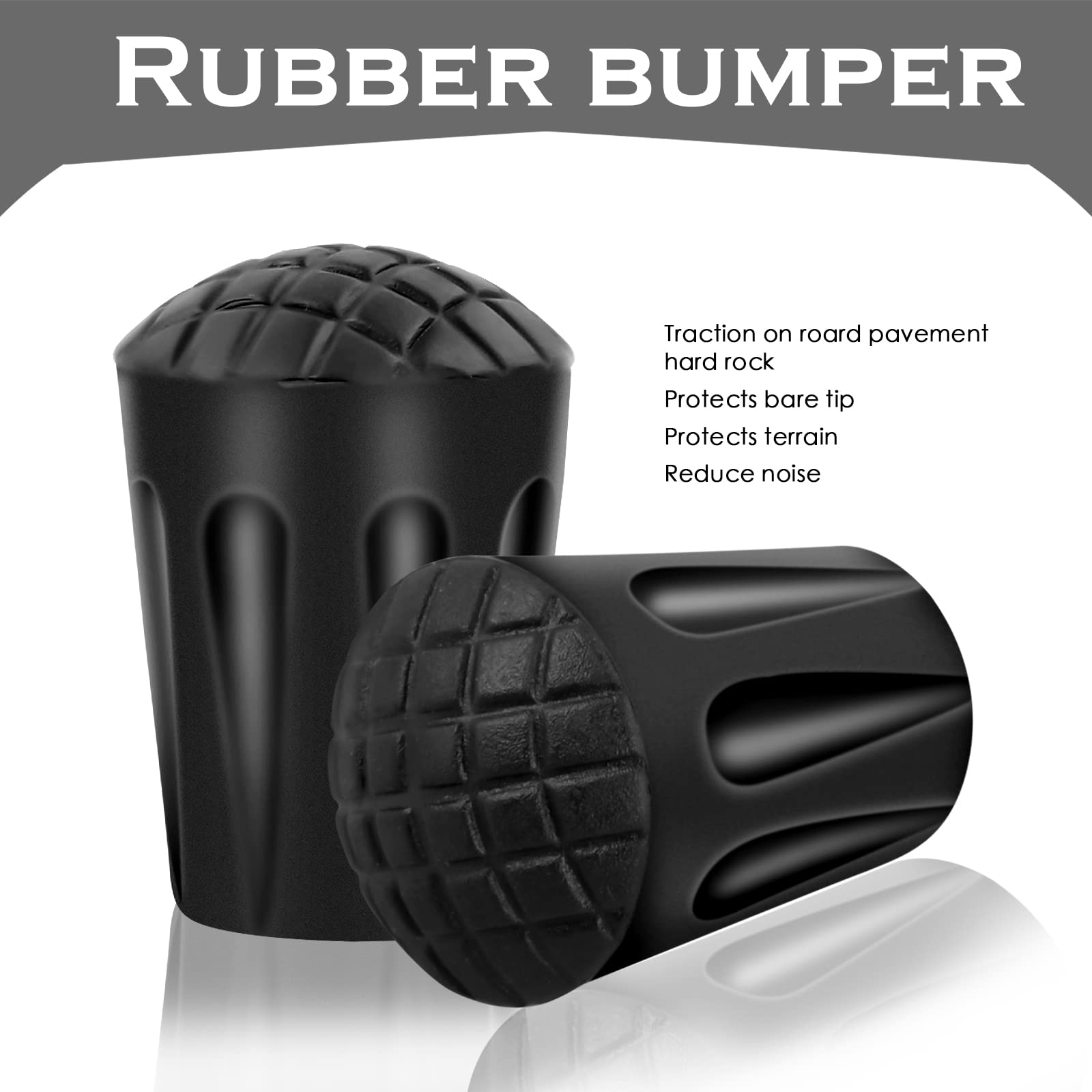 Gummipuffer Für Wanderstöcke - Rutschfeste Ersatzspitzen Für Gehstöcke