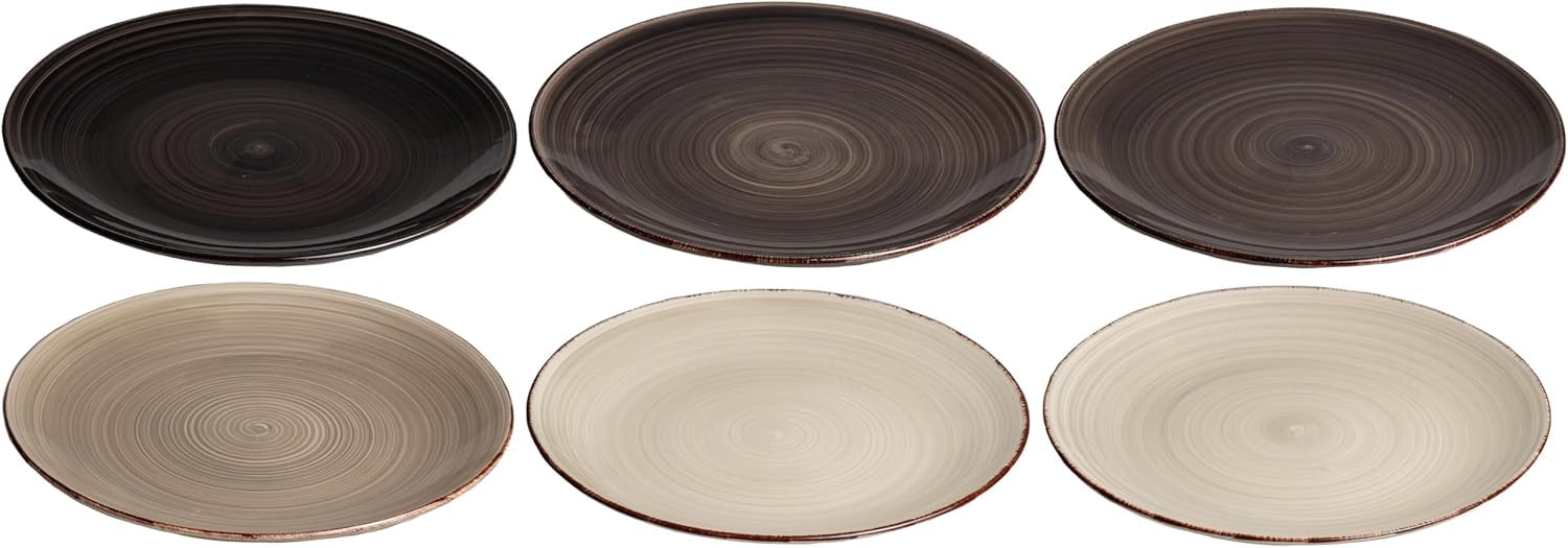 Cookinglife Speiseteller Delice Grau, 6 Stück, Ø 26,5 cm, spülmaschinen- und mikrowellengeeignet