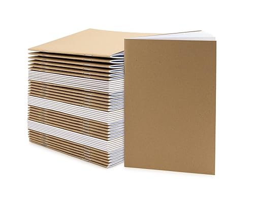 Hygloss Libros de papel kraft en blanco, cuadernos sin forro para diario, bocetos, escritura, 24 páginas blancas, 4.25 x 5.5 pulgadas, 50 libros