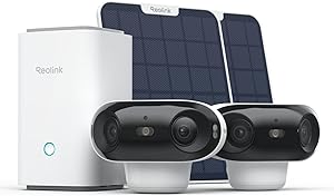 Reolink 4K Wireless Outdoor Wi-Fi Camera Kit, Home Hub, 2 x Argus 4 Pro Cameras with Solar Panel, ColorX Night Vision, 180° Vision, Wi-Fi 6, Local Recording, No Monthly Fees asin的图片