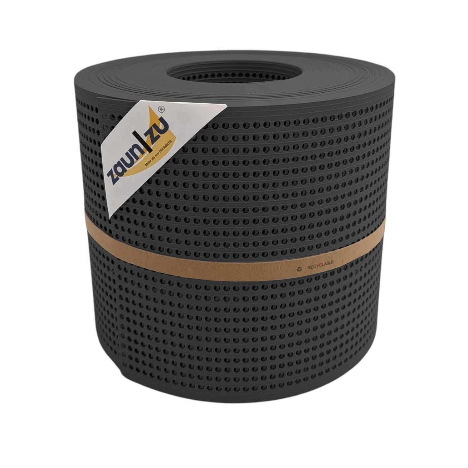 Rille Sichtschutzstreifen GELOCHT | 30% Lochmuster | PP für Doppelstabmatten Sichtschutz Rolle | Polypropylen | Zaunblende | Made in Germany Anthrazit 26m
