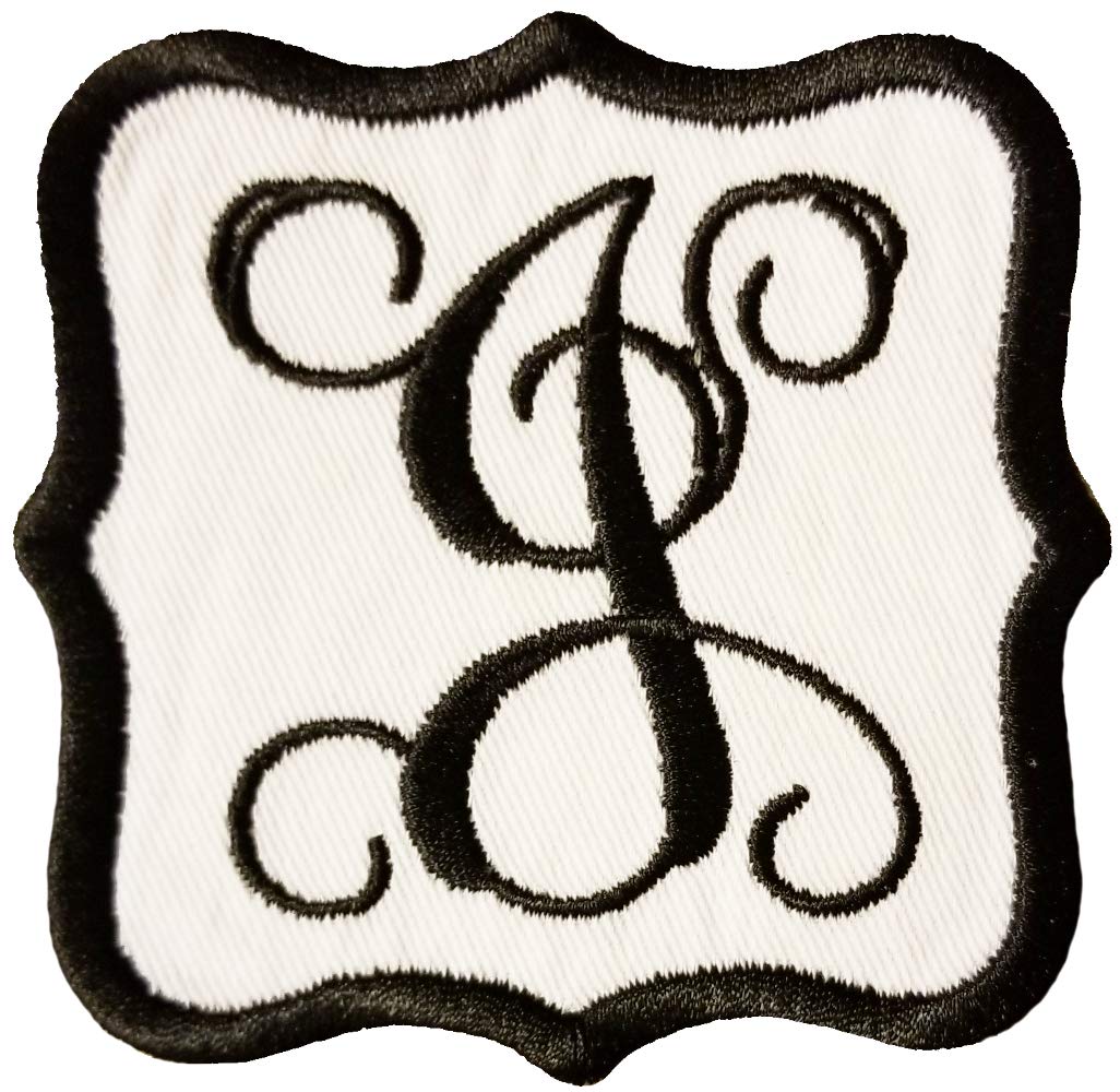 Buy Embroidered Vine Script Letter Monogram Iron On Applique Patch