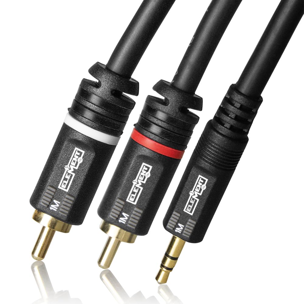 3.5mm Mini Stereo to Dual RCA Male, 1 Meter