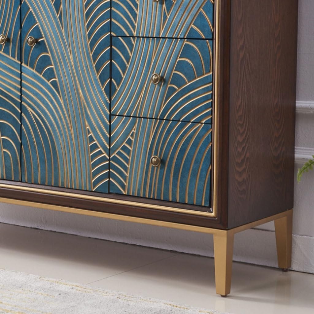 Sideboard Cabinet Retro Creative High-end Dining Sideboard Household Multi-Functional Entrance Cabinet Kitchen Storage Cabinet Sideboard Cabinet with Drawers