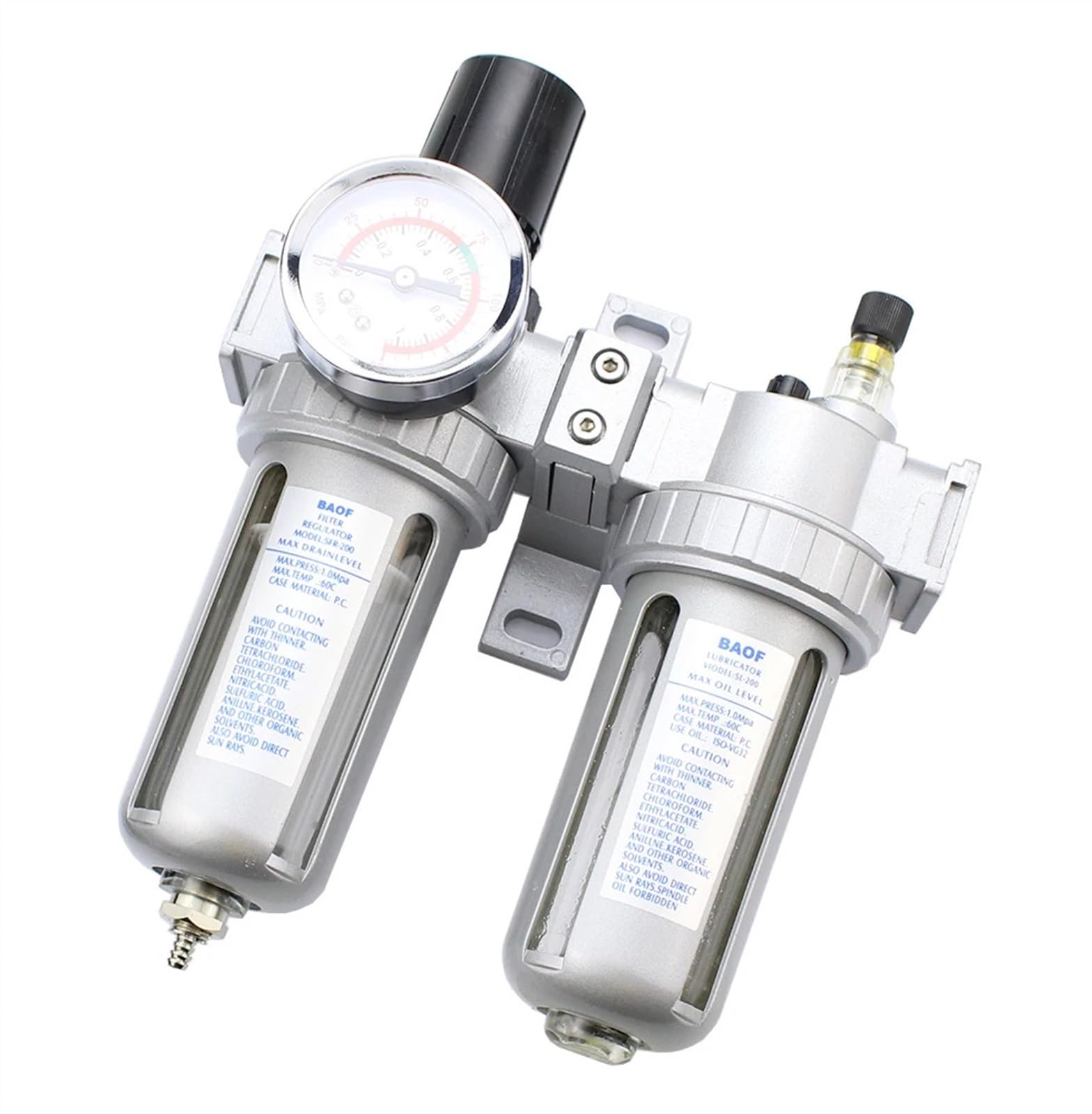 SFC-200 300 400 Dos unidades Filtro de aire Regulador Lubricador Compresor de aire Filtro Regulador SFC-200 Unidades de preparación de aire(SFC-300,1/2")