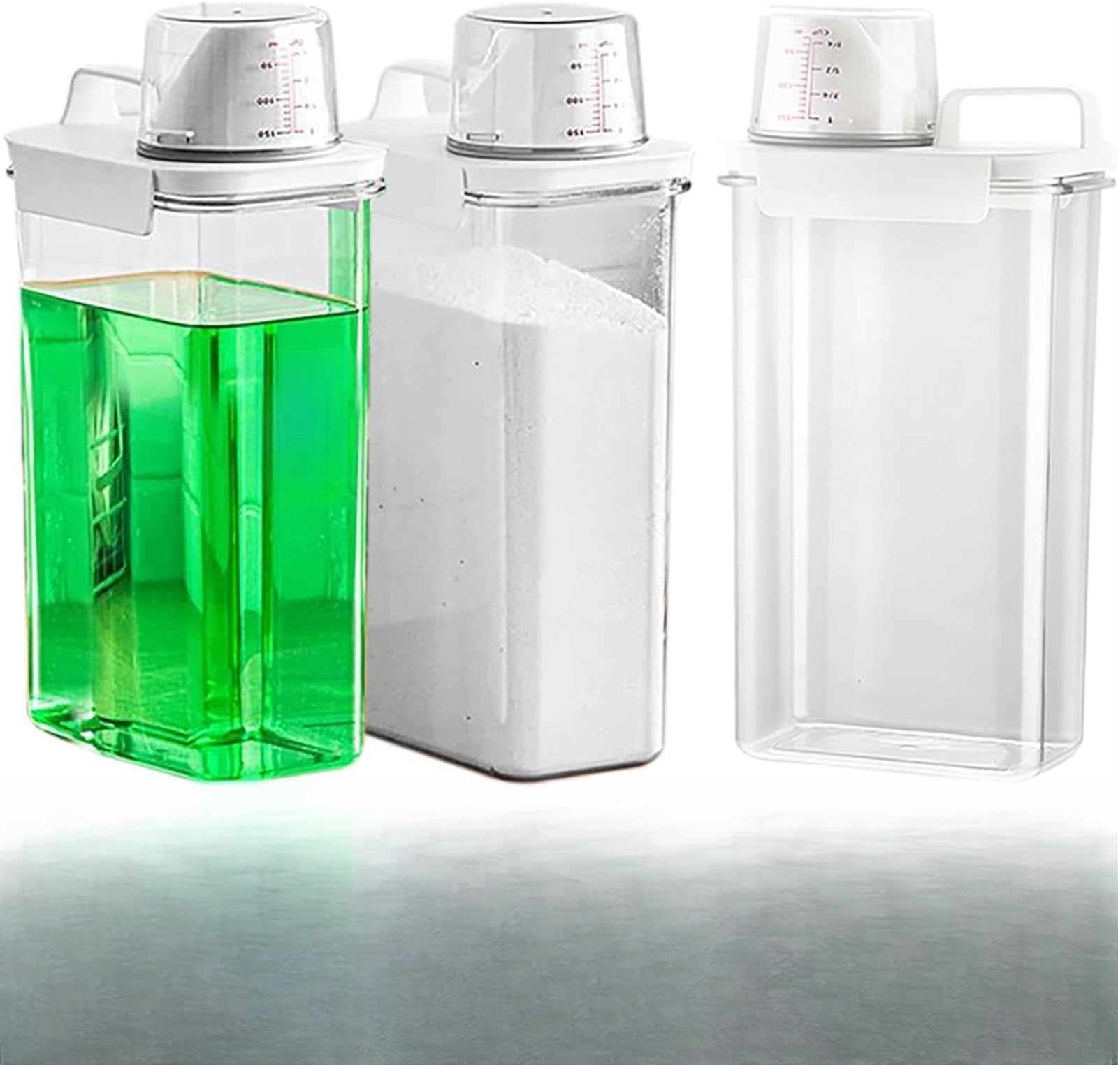 THE WHITE SHOP Liquid Laundry Detergent Dispenser For Laundry Room Organization And Storage, Large Capacity Laundry Soap Containers,Plastic Clear (Color : 2300ML)