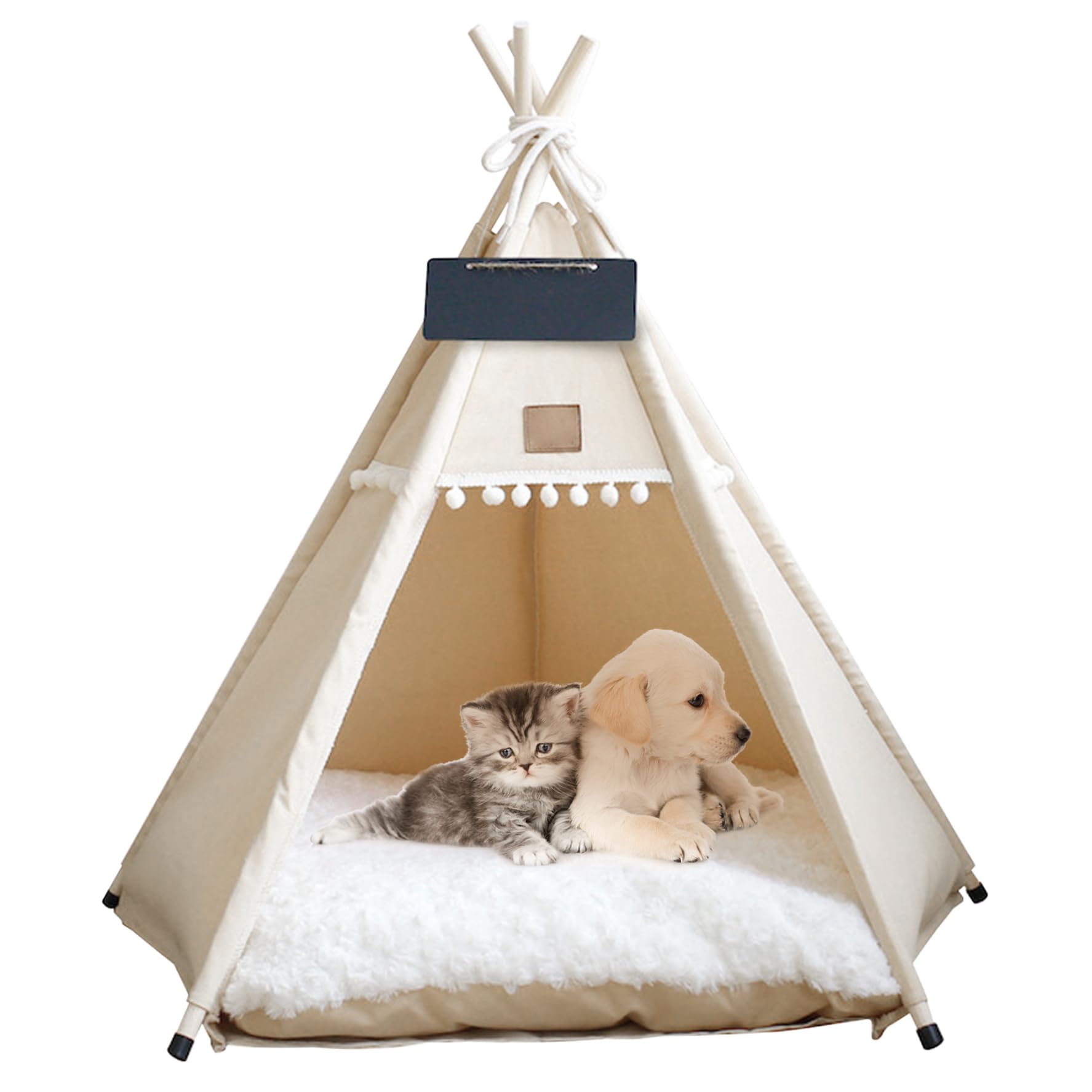 Chien Cat tipe de Compagnie de Compagnie Tente de Compagnie Portable tentes tipides avec Coussin et Petit Tableau de Craie 24 Pouces de Haut pour Chiens de Chien intérieur Lavable pour Animaux de co