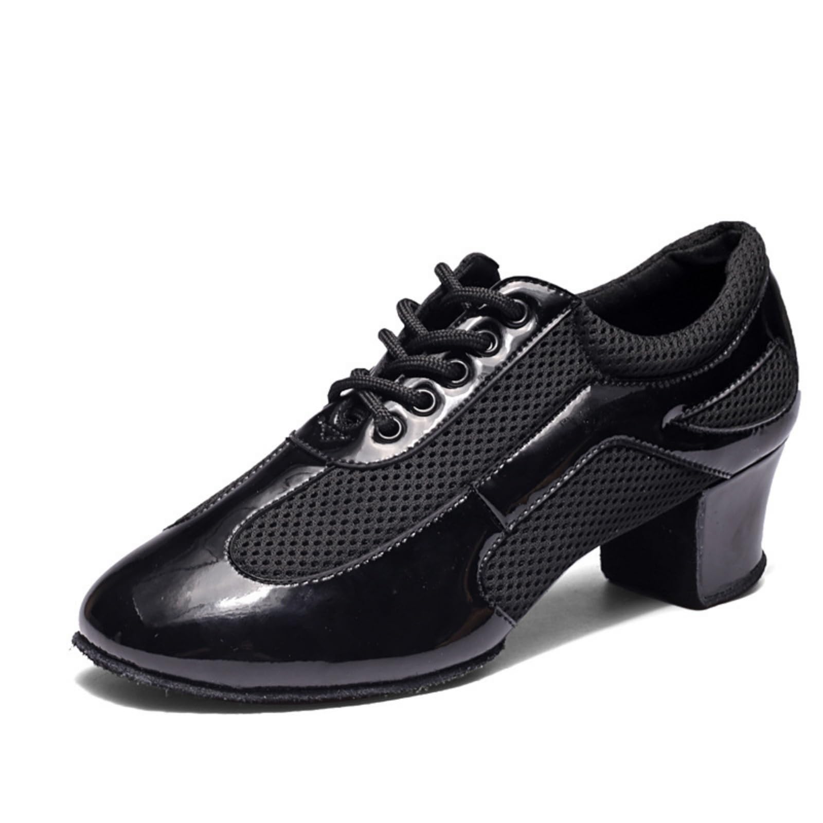 Hixingo Chaussures de Danse Grand Confort Femme Talon 4 CM, Chaussures de Danse Latine Femme Bout Fermé pour Salsa Bachata, Jazz, Latin, Standard, Rumba, Cha Cha