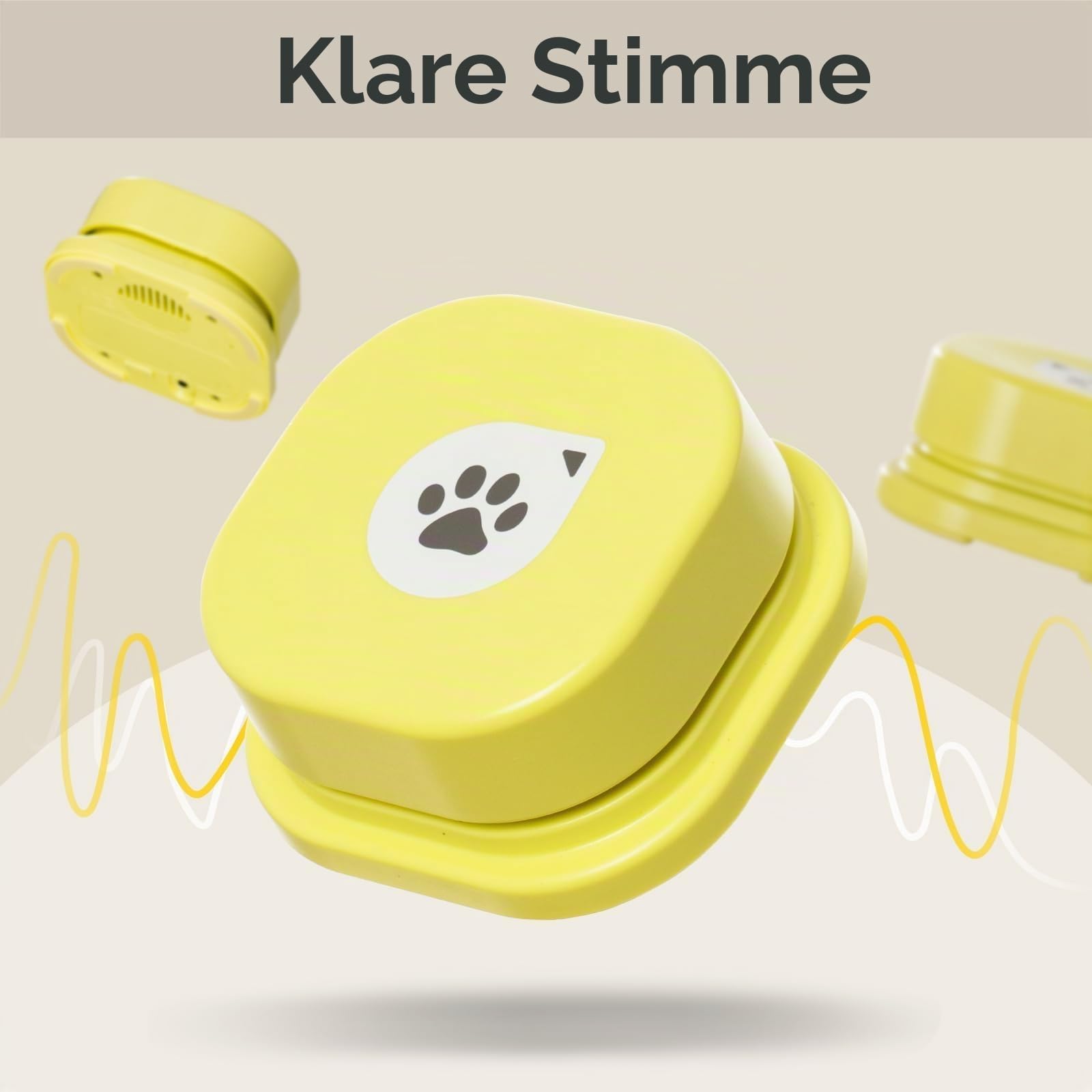 MEWOOFUN Hundeknöpfe Trainingsklicker mit Sprachaufzeichnung für das Hundetraining mit Matte und DIY-Aufklebern – Haustier-Befehlssummer für Hunde und Katzen (4 Pack)