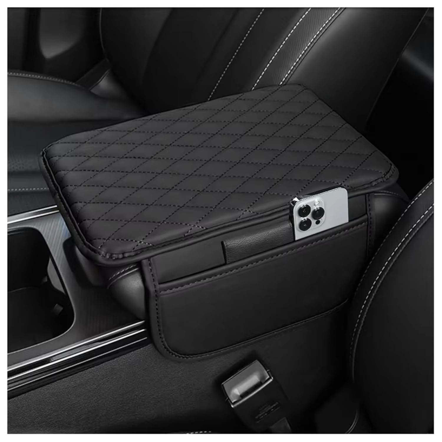 TDXWFBH Car Leather Center Console Armrest Covers, for Mazda MX-30 2020-2024 (MX30) Car Center Console Cover, Car Armrest Seat Box Cover Accessories,A