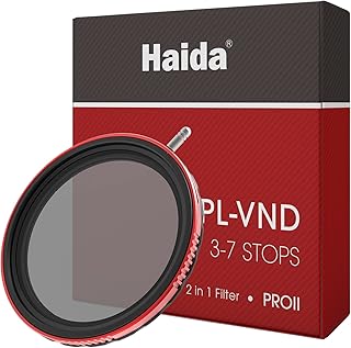 Haida CPL + VND 2-in-1 Filter 67mm - Polarising Filter Variable ND Filter 3-7 Stops ND8 ND16 ND32 ND64 ND128