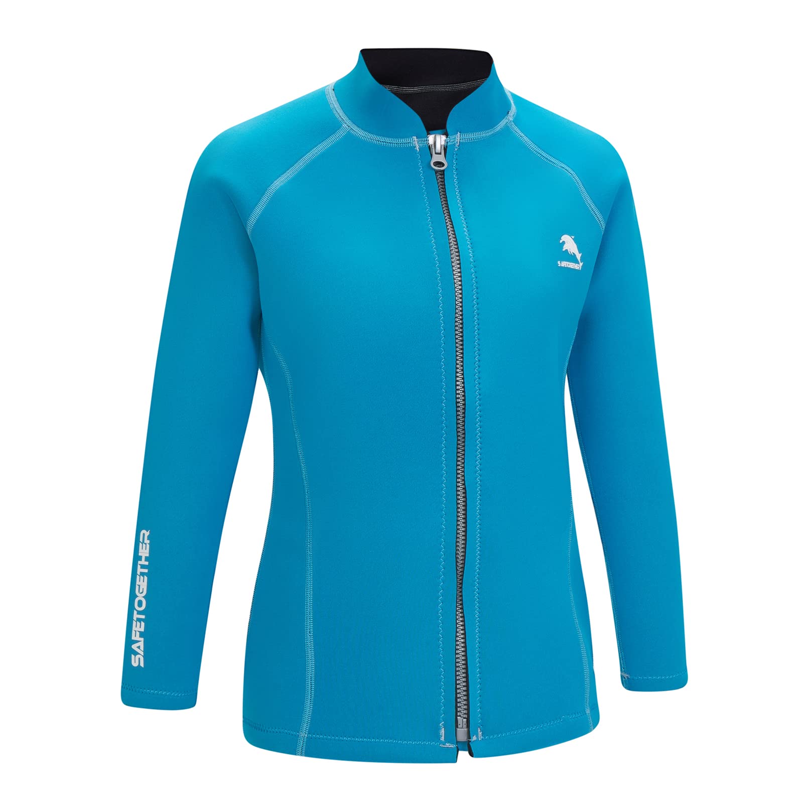 Combinaison de plongée pour homme et femme, en néoprène de 2 mm avec fermeture éclair sur le devant, manches longues, pour le surf, la natation, la plongée, haut de combinaison de plongée