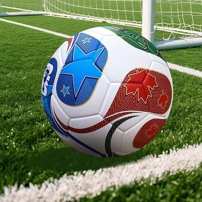 Miniatura 8 de Balón de fútbol de tamaño oficial de la Copa del Mundo, tamaño 5, fútbol profesional para entrenamiento y partido, piel sintética duradera con