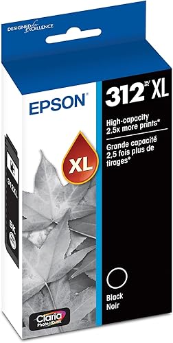 EPSON 312 Claria Photo HD Ink High Capacity Black Cartridge (T312XL120-S) Works with Expression Photo XP-8500, XP-8600, XP-8700, XP-15000(1 Count (Pack of 1),Cartridge Ink)