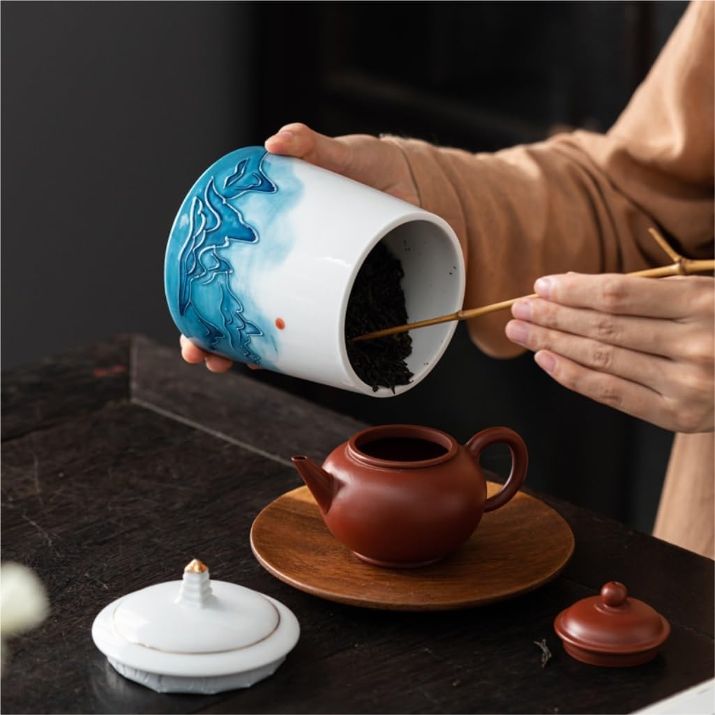 SONGCHAO Sugar Jar Tea Storage Jar Ceramic Sugar Jar Sealed Jar Kitchen Food Storage Jar Suitable for Coffee, Tea, Sugar, Salt, Etc. Tea Canister