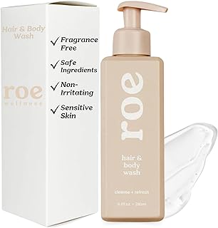 Roe Wellness- Toddler & Baby Body Wash & Shampoo Moisturizing Clean Ingredients | Suitable for Sensitive Skin, Fragrance-Free, Natural Vanilla Scent, Fresh Cleaning | 9.4 fl oz.