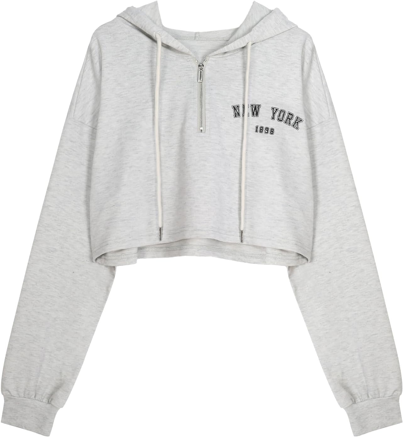 Hilinker Womens Graphic Cropped Hoodies Half Zip Sweatshirt Long Sleeve Pullover Tops