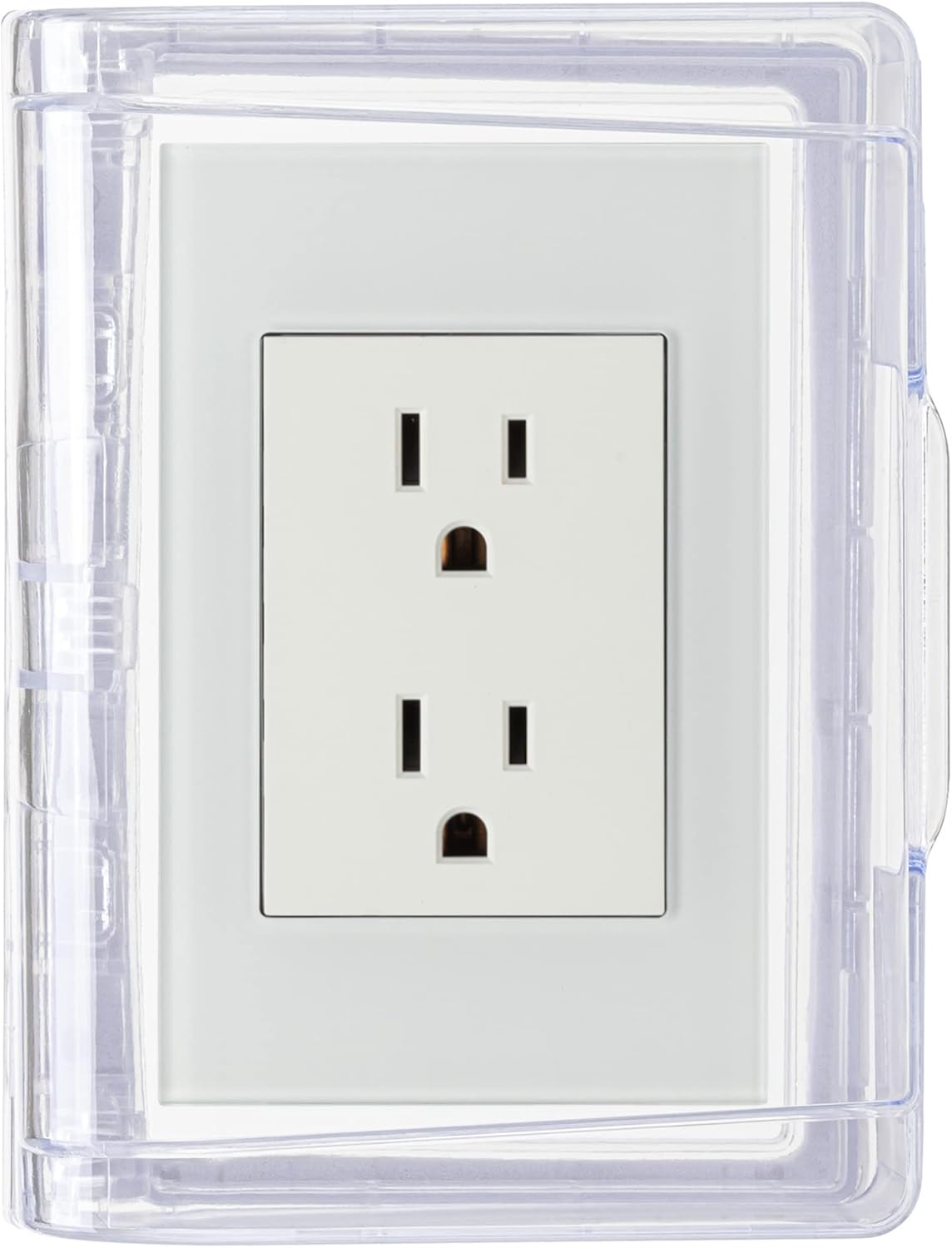Peel 'n' Stick Clear Outlet Covers Stays Closed during Use Splash
