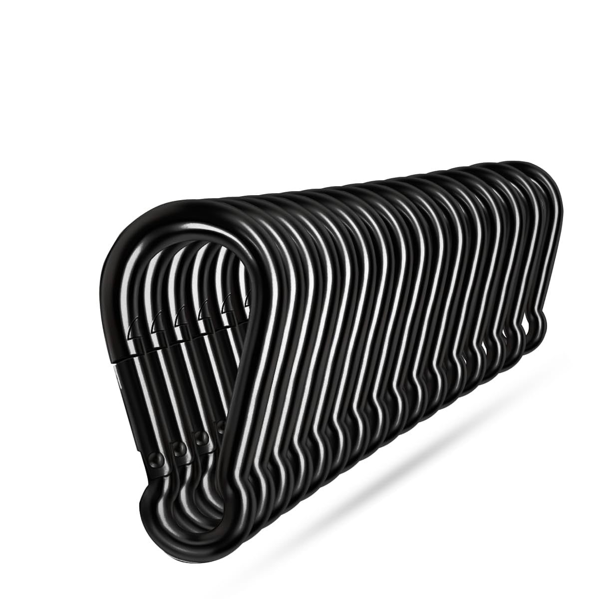 Ekunbuy Black Carabiner Clip, Heavy Duty Spring Snap Hook Quick Link for Outdoor Camping, Hiking, Fishing, Swing Set, Hammock, Keychain