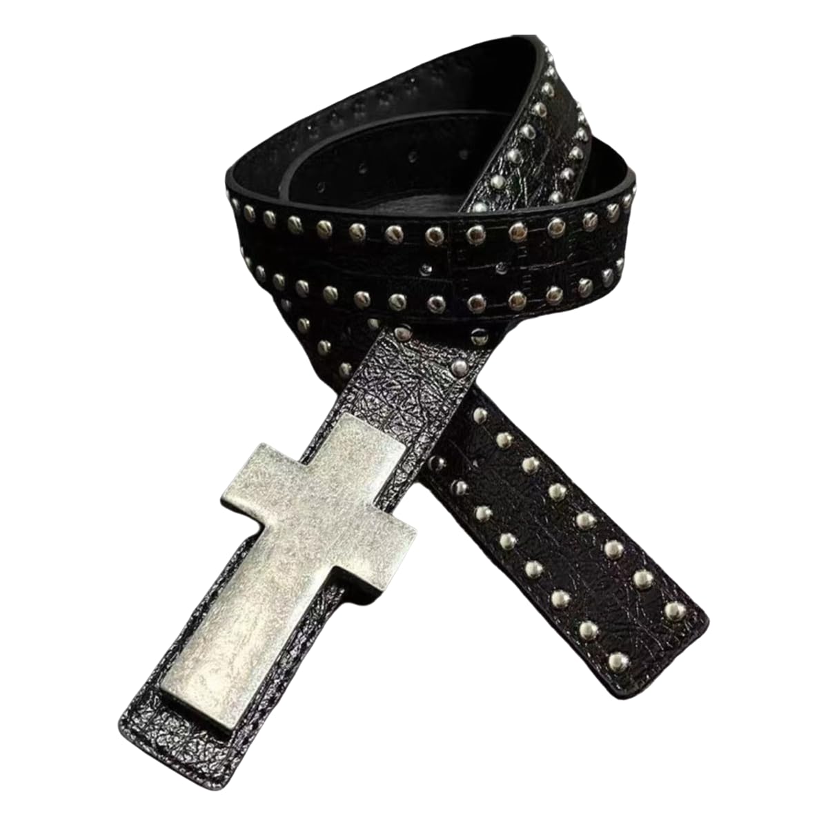 BDFCPC Belt Retro Punk Studded Belt, Unisex Y2k Accessories, Rock Hip-hop Street Party Belt-black 110cm