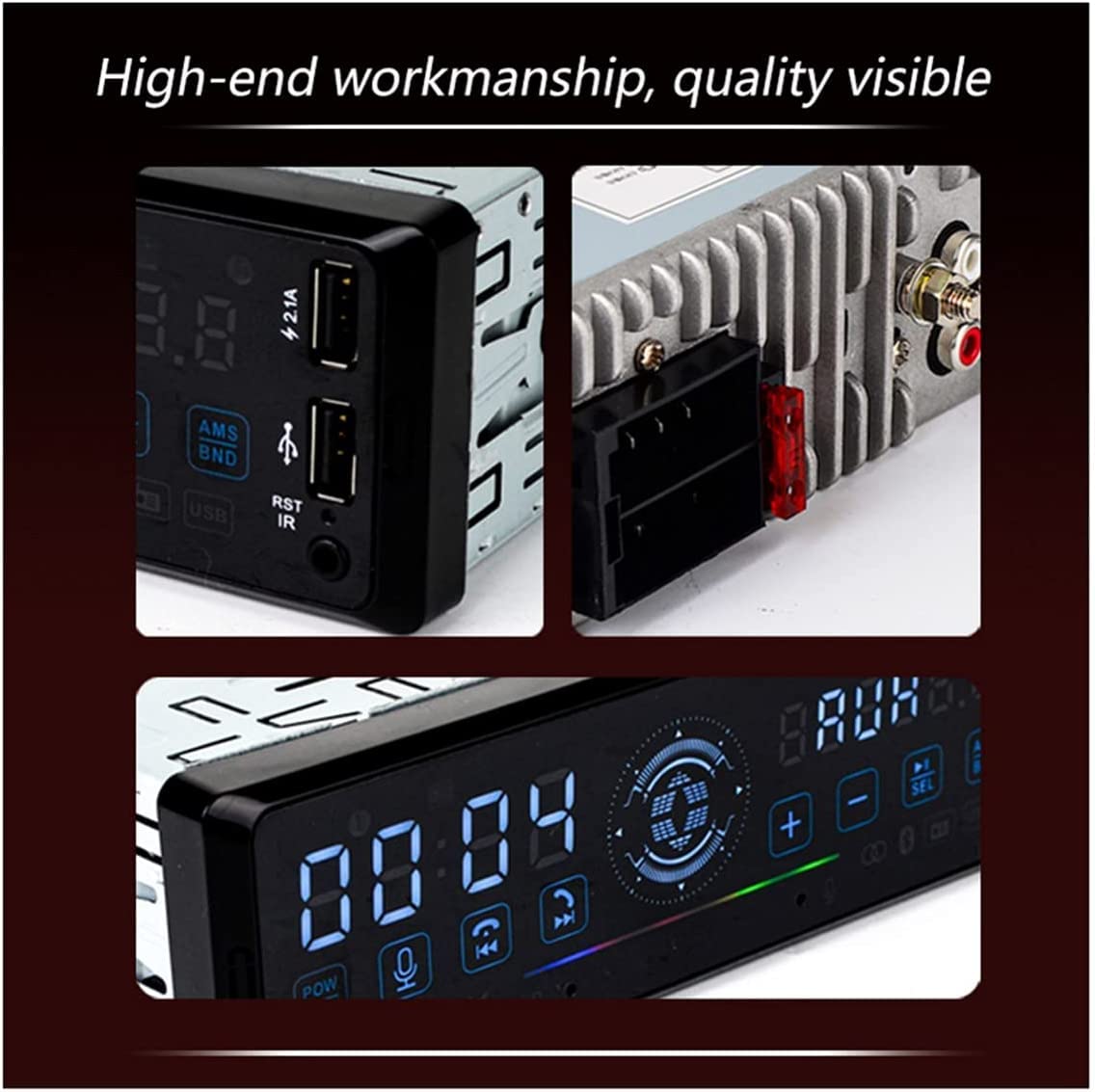 Radio samochodowe 1 DIN Radio samochodowe stereo Zdalny kontrakt Multiple EQ MP3/WMA/WAV Odtwarzacz 12V MP3 FM/SD/USB/AUX Bluetooth Audio Stereo