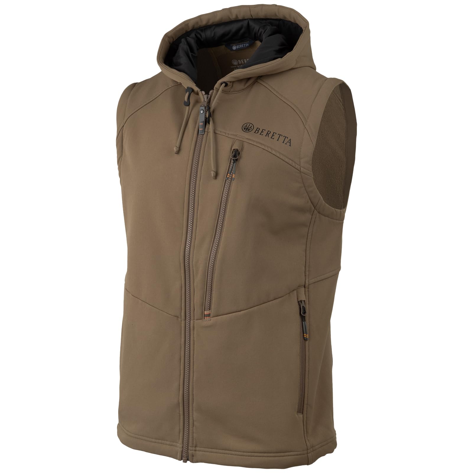 Beretta Men's WindStryke Water-Repellent Waterfowl Hooded Vest | Durable Windproof 4-Way Stretch Duck Hunting Sleveless Zip-Up Mid Layer with Chest Pocket