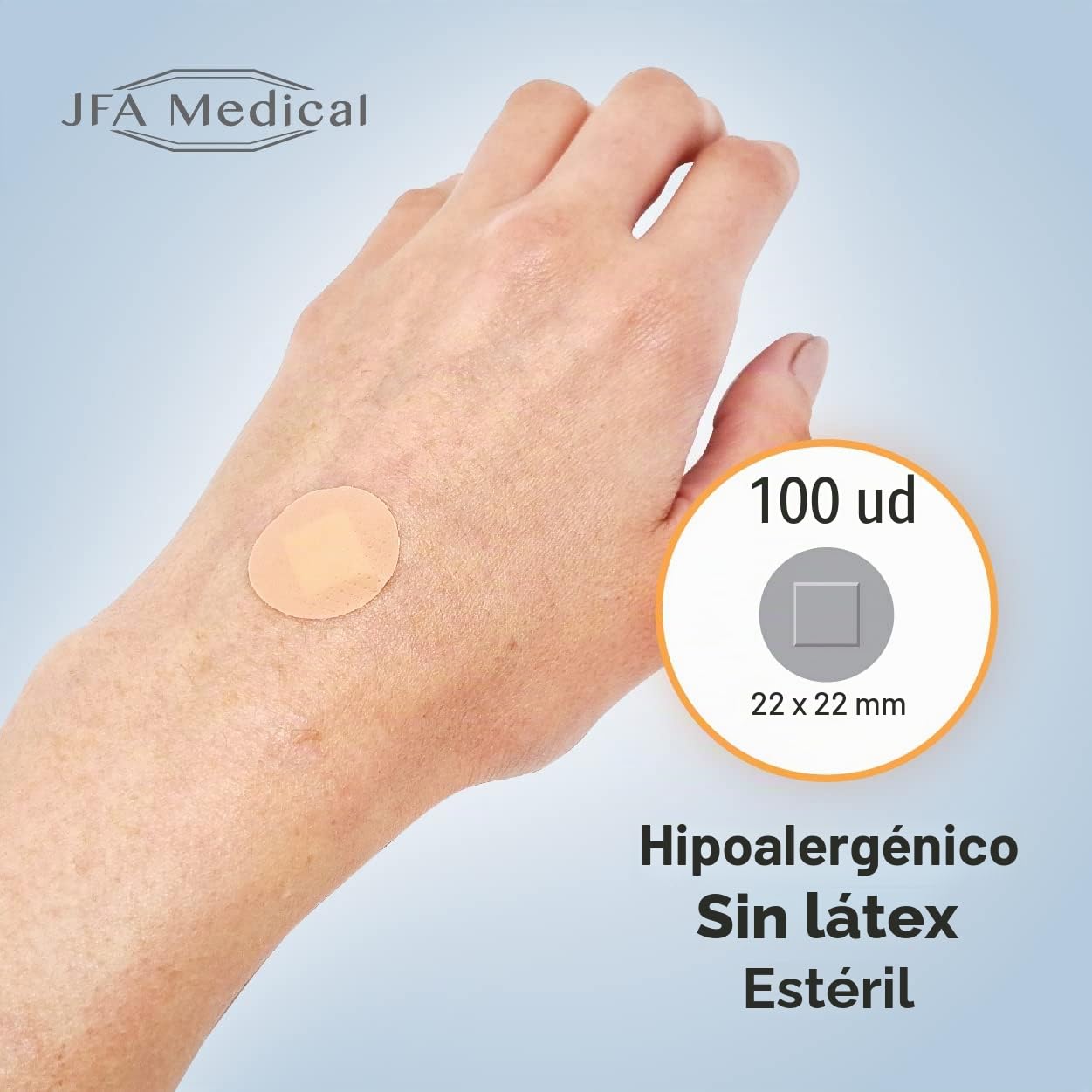 JFA Medical Apósitos Impermeables Redondos Pequeños 22 x 22 mm 100 Apósitos por Caja